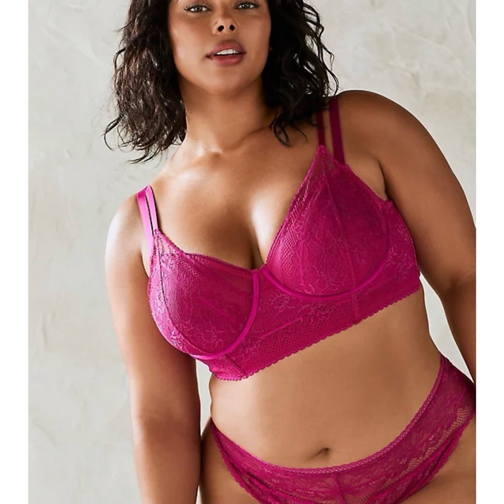 Torrid Women's Lace Bralette - Fuchsia NWT SZ 2X and 1X - Picture 2 of 11